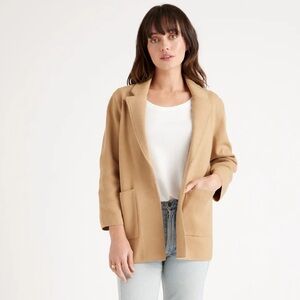 Quince Camel 100% Cotton Knit Blazer, Size Medium